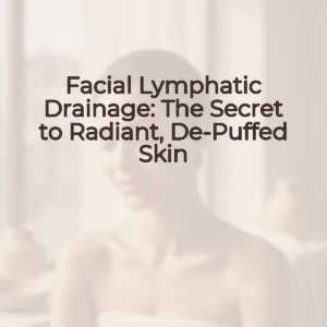 A woman gently touching her face, symbolizing the soothing effects of lymphatic drainage.
