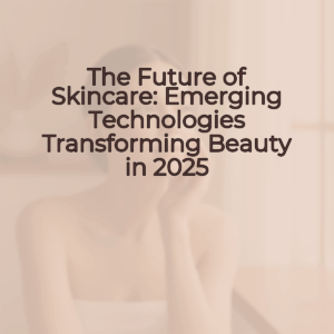 A professional skincare promotional background with a soft, warm natural aesthetic. A tasteful female model with a contemplative gaze and natural glowing skin is in a relaxed pose, gently touching her face. The lighting is soft and diffused, and the background is slightly blurred.