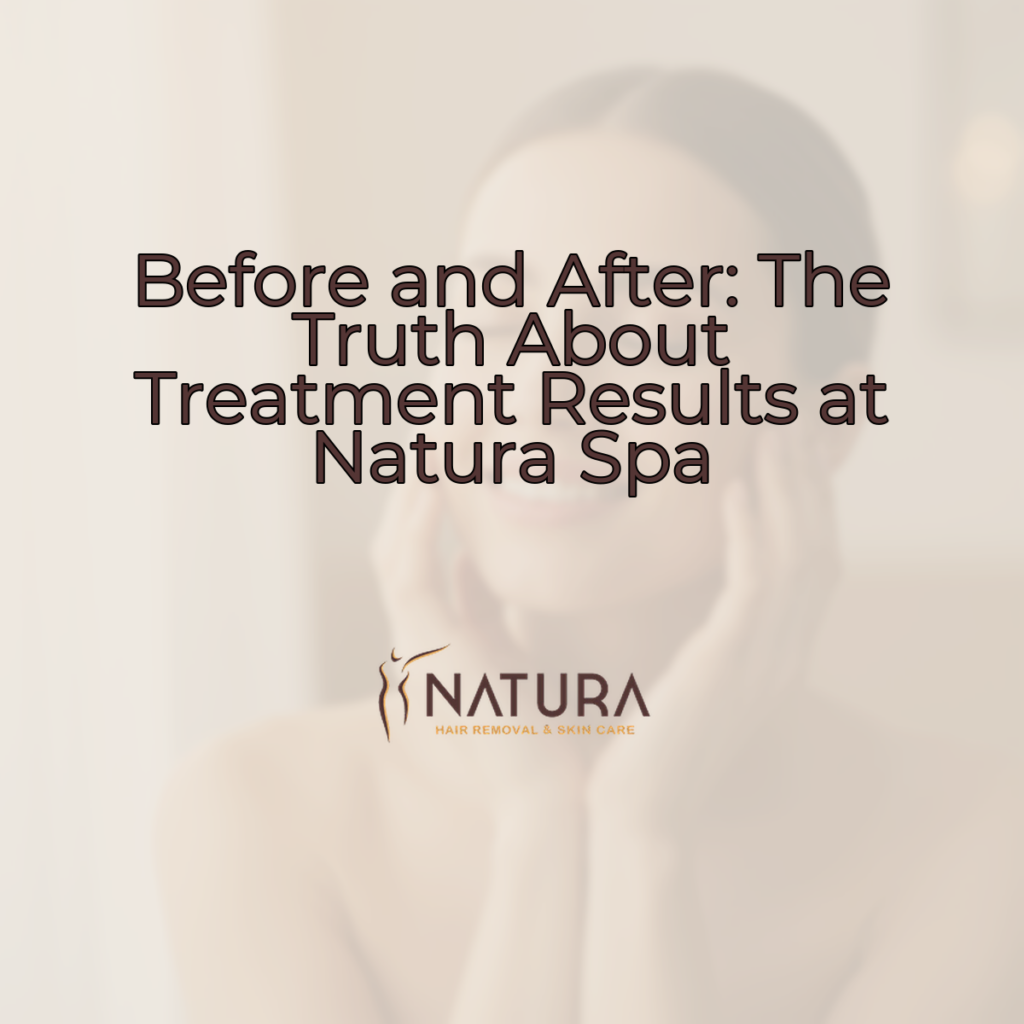 A serene female model with glowing skin and closed eyes, touching her face gently, smiling, set against a blurred spa-like background.