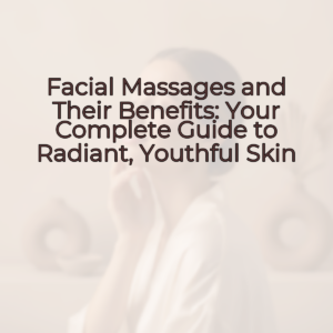 A serene female face with relaxed features against a soft, warm background.