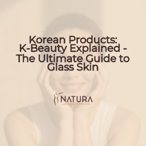 A woman with glowing skin, showcasing a relaxed and confident demeanor, in a soft, natural, and luxurious skincare setting.