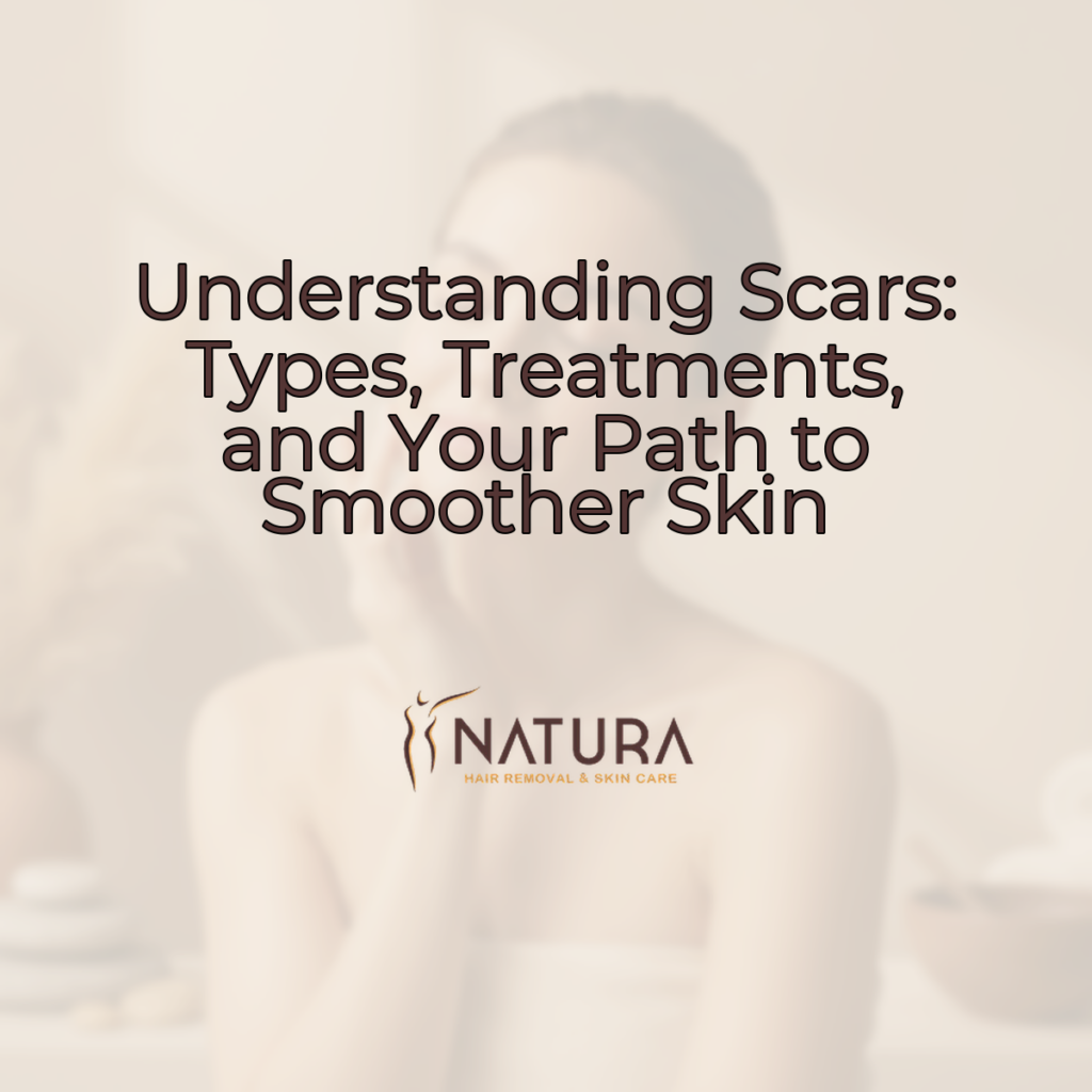 A woman confidently touching her glowing skin in a relaxing spa setting.