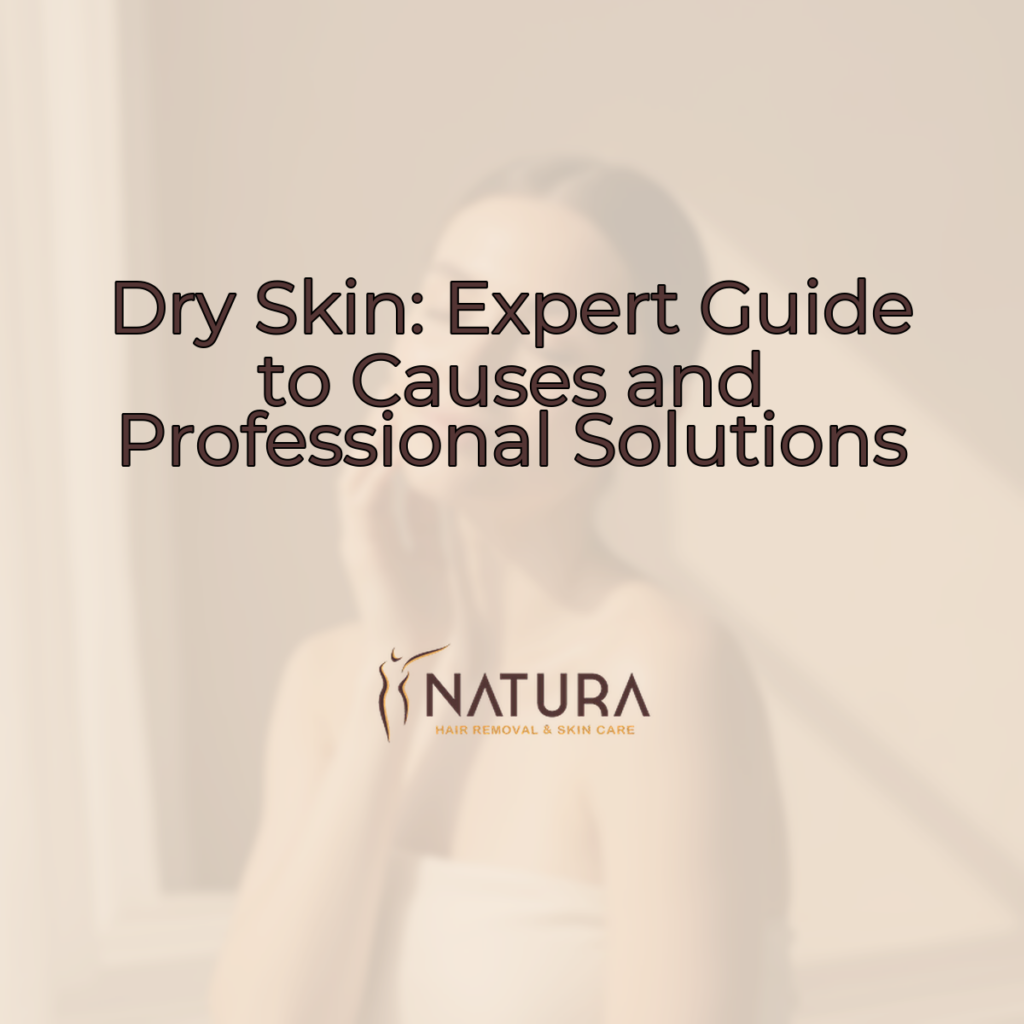 A serene skincare scene with warm, inviting tones. The background is a soft beige, with foreground elements in a deep, comforting brown. An accent color of earthy terracotta highlights key areas.