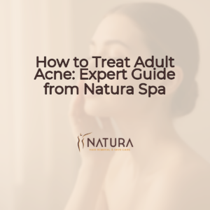 A serene female model with natural glowing skin, relaxed pose, and genuine confident smile against a softly blurred, warm-toned background, perfect for a luxurious spa setting.