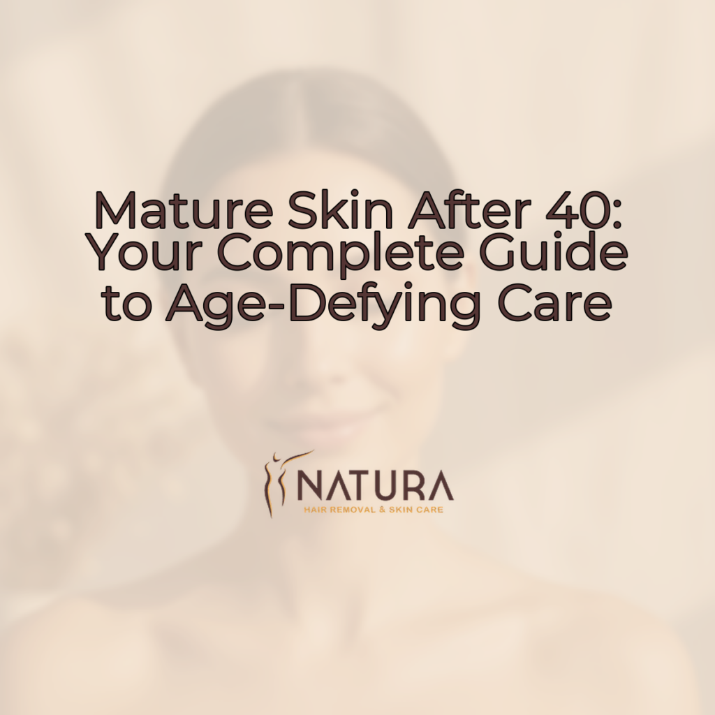 Soft, warm, natural spa aesthetic, with a tasteful female model and luxurious skincare branding.