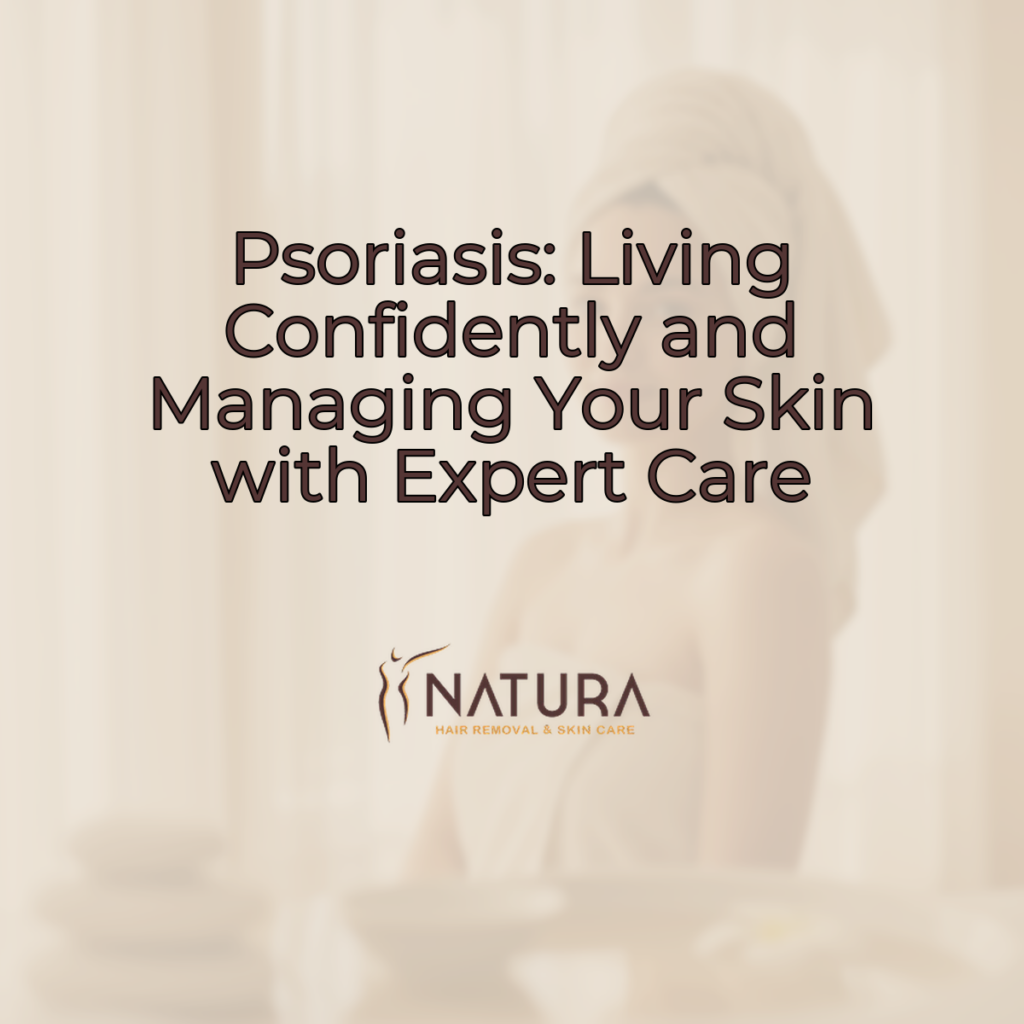 A warm beige and soft brown palette with a model having natural glowing skin in a spa setting for a skincare promotion.