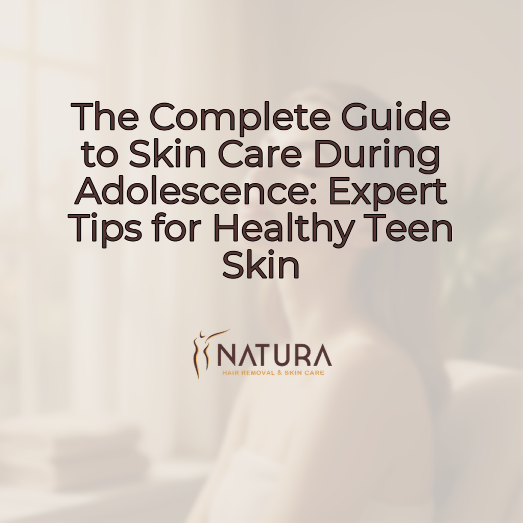 A close-up of a female model with natural glowing skin, eyes closed in a relaxed pose, with soft bokeh. She has a genuine, confident smile, and the lighting is soft and diffused. The background is slightly blurred with warm beige and soft brown tones, creating a luxurious and spa-like atmosphere for skincare branding.