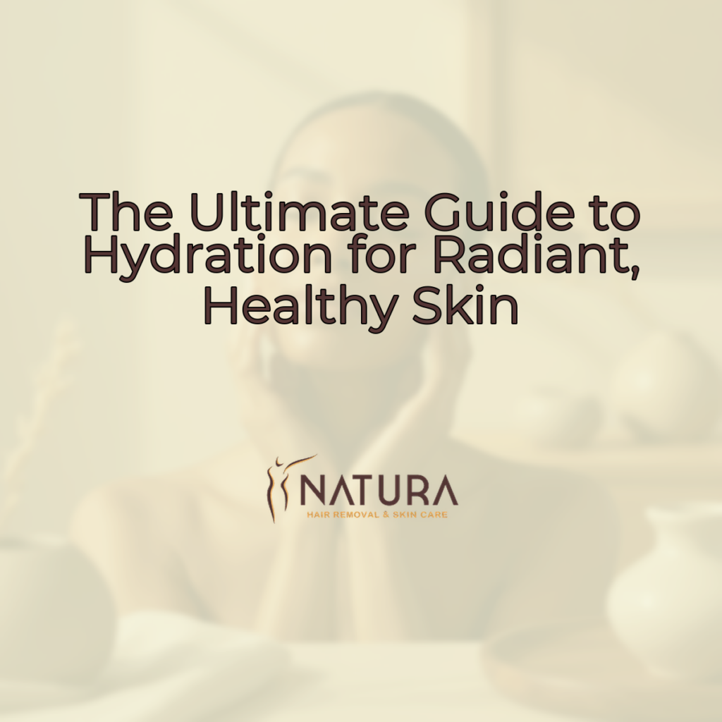 A serene female model with glowing skin and a confident smile, in a spa-like setting, embodying natural beauty and wellness.