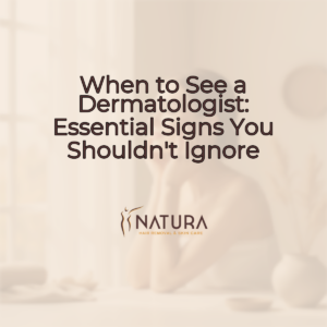 A professional skincare promotional background with a soft, warm, natural aesthetic. It showcases a female model with natural glowing skin, a genuine smile, and relaxed pose. The background is slightly blurred with warm beige, cream, and soft brown tones, evoking a luxurious and spa-like mood.
