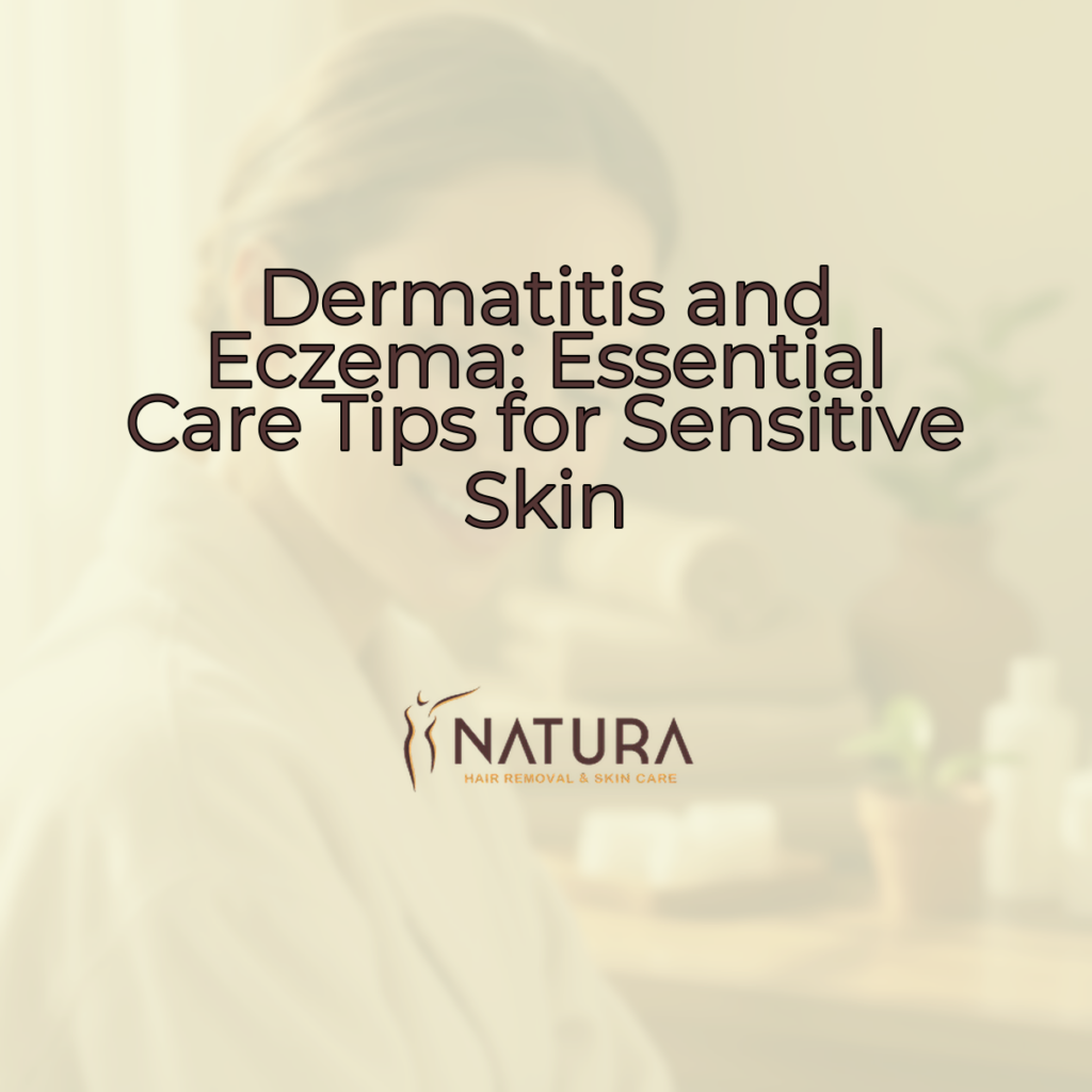 A woman with glowing skin, relaxed spa pose, natural glowing skin, relaxed pose touching face or routine, genuine confident smile. The background is softly blurred.