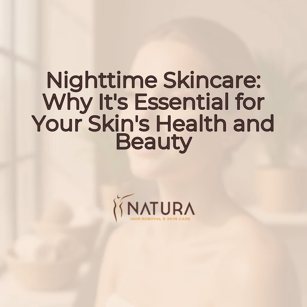 A serene female model with natural glowing skin, looking thoughtfully, with soft, diffused lighting and a blurred, warm-toned background of spa elements.