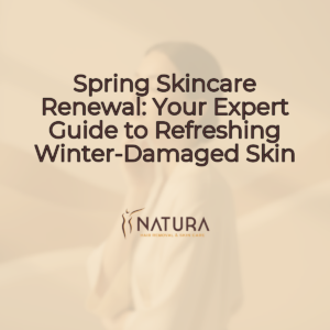 A serene, spa-like background with warm beige and soft brown tones, highlighting natural glowing skin. The minimalist design evokes luxury and trust.