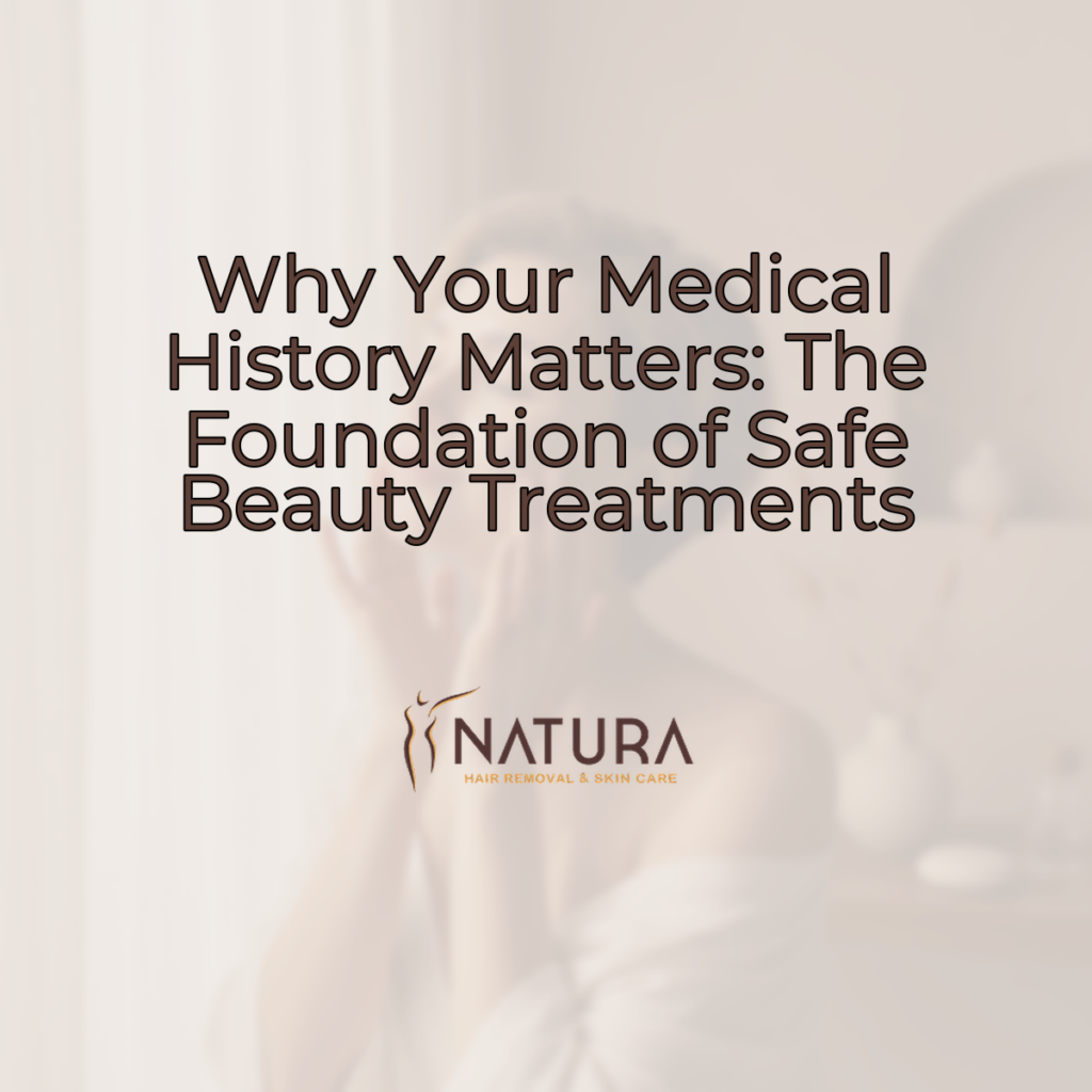 A woman with short hair and natural glowing skin in a relaxed pose, with a genuine confident smile. The background is slightly blurred.