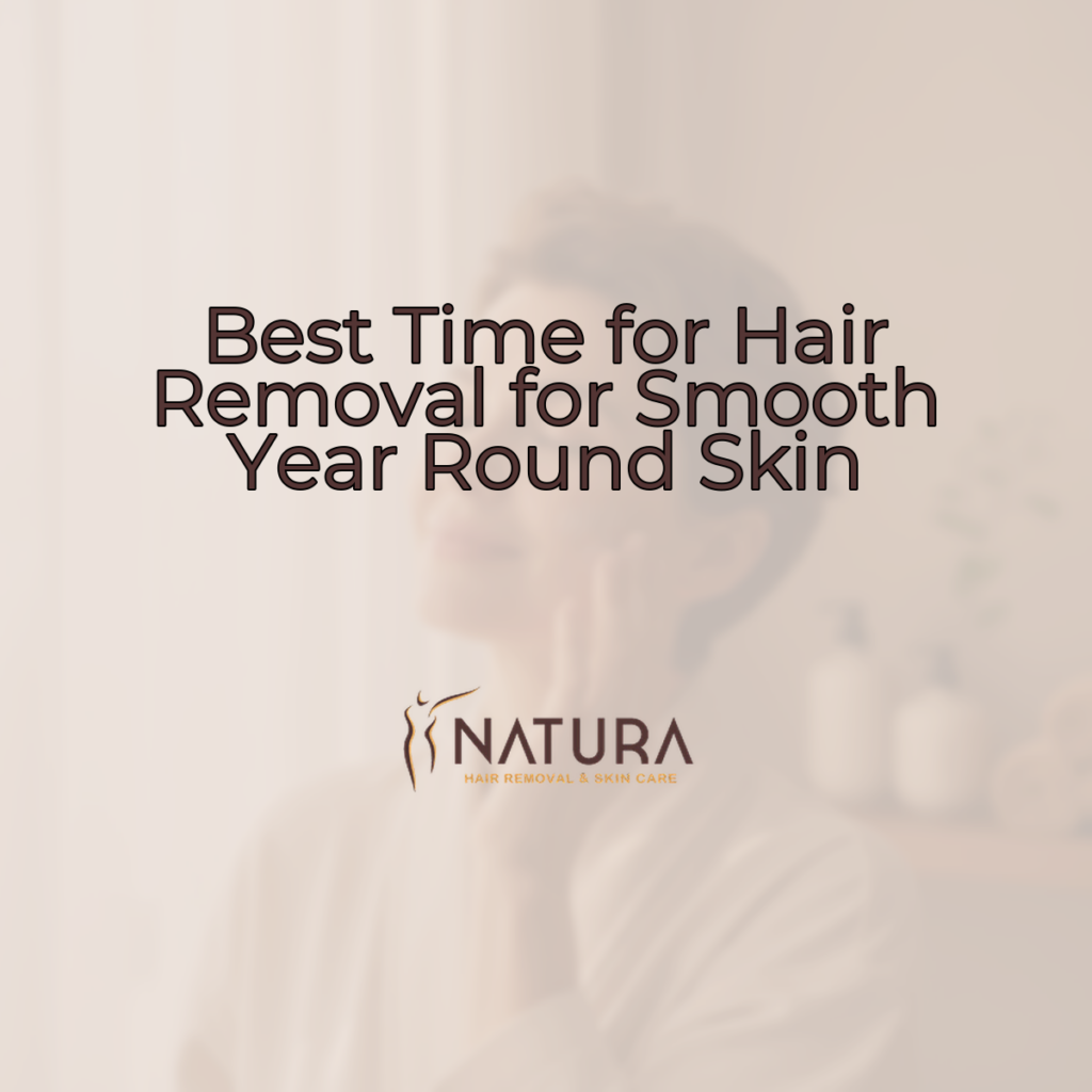 Warm beige, cream, and soft brown palette. Model with natural glowing skin, relaxed pose, gentle smile.