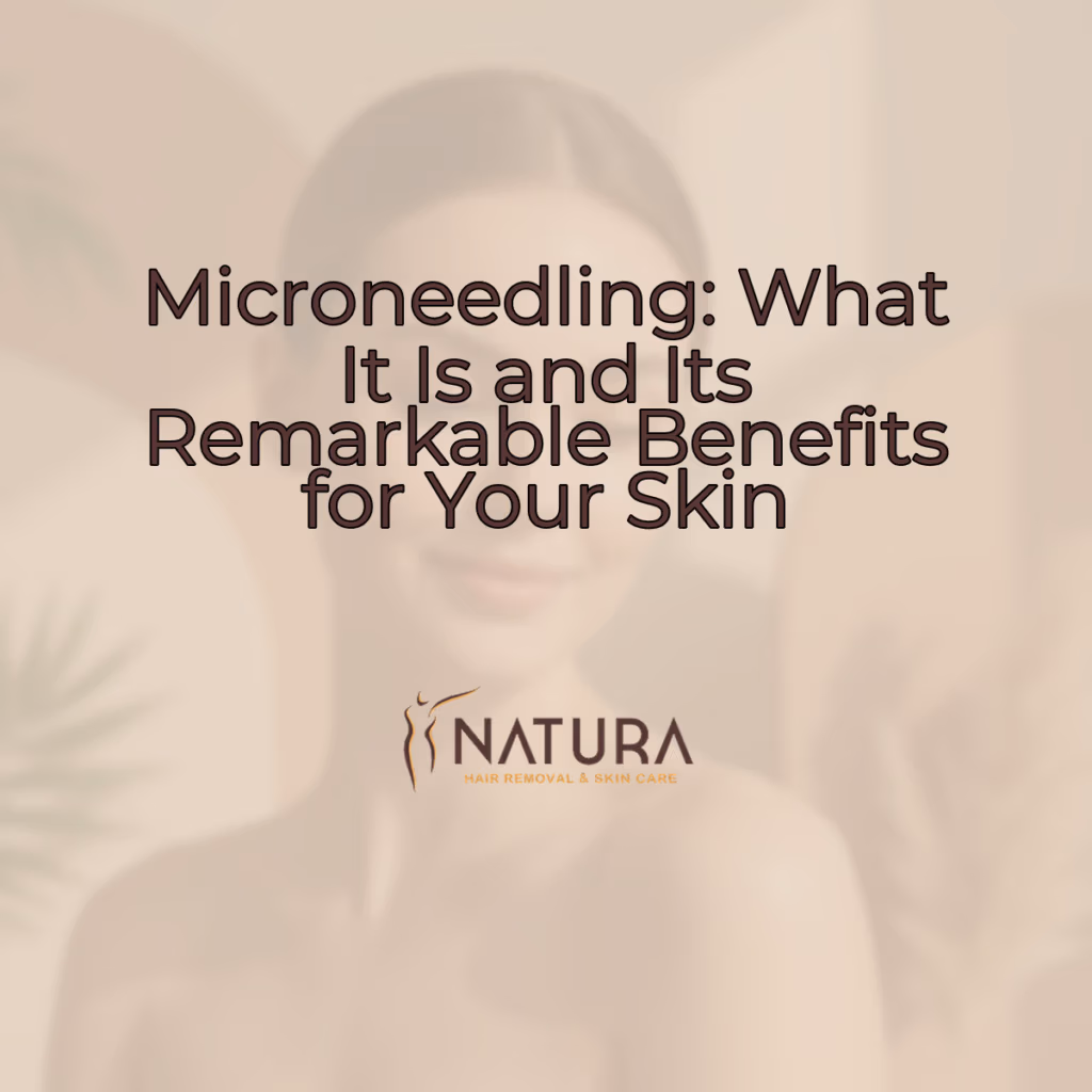 A woman with naturally glowing skin smiling, touching her face, in a soft, warm, and natural setting.