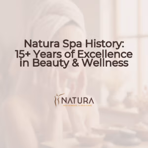 Warm, natural spa setting with a hint of earthy brown for a grounded feel.