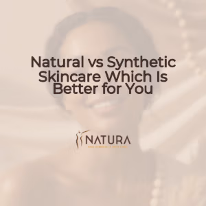 A woman with glowing skin, showcasing a harmonious blend of natural and clean spa aesthetics, with warm tones.