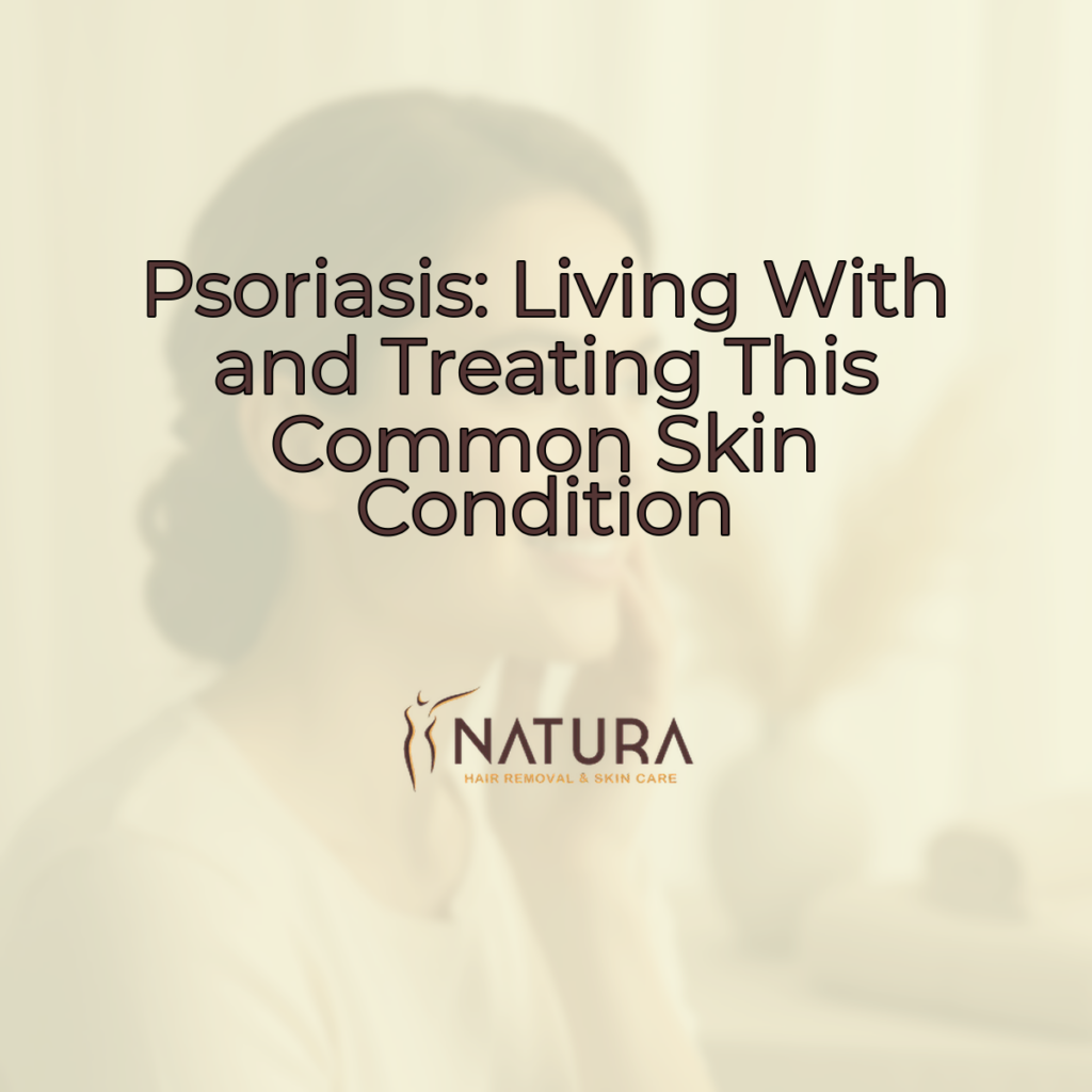 A serene, spa-like setting with warm beige and soft brown tones, showcasing a natural, glowing complexion.