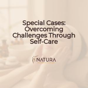 A woman with radiant skin in a serene spa setting, embodying calmness and confidence. The background is softly blurred, enhancing the tranquil atmosphere.