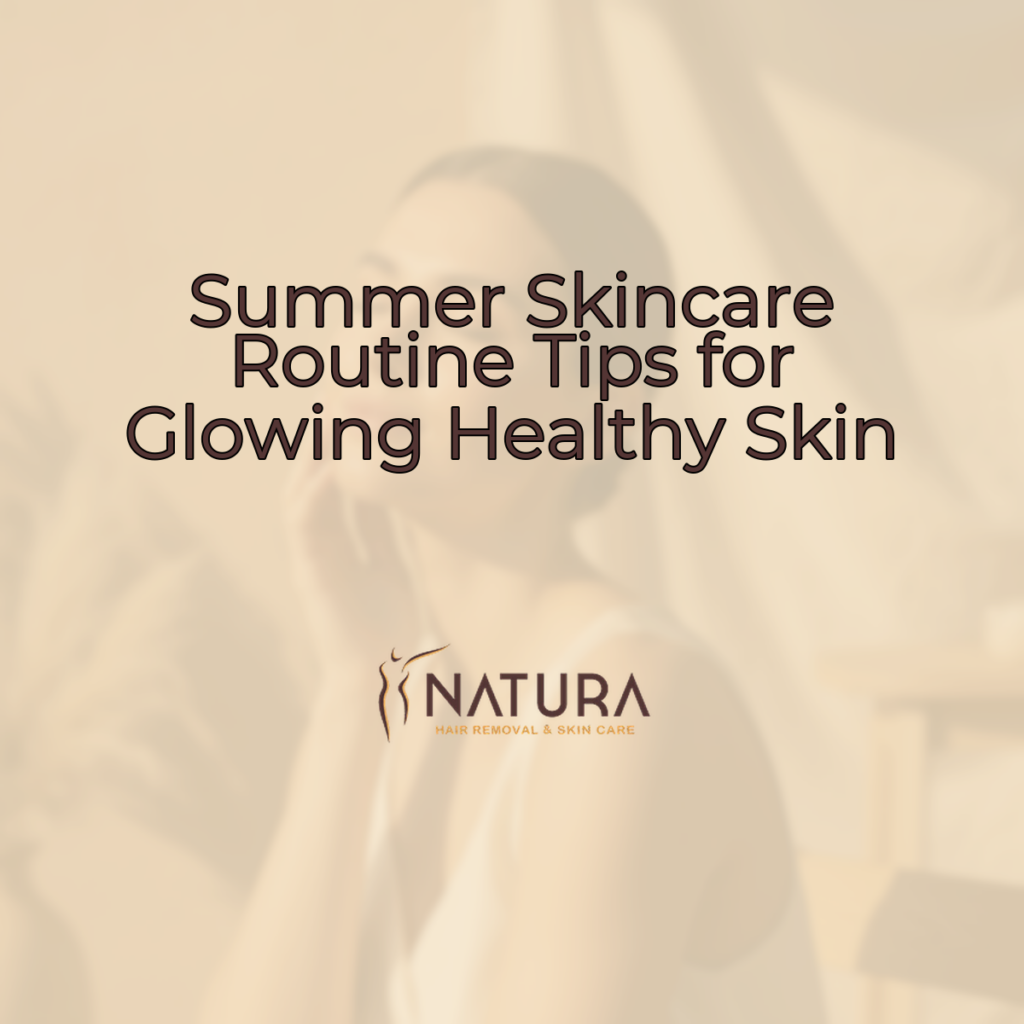 Soft, natural skincare promotion in warm beige and brown tones.