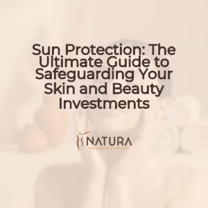 A serene, sun-kissed woman with glowing skin, embodying natural beauty amidst a spa-like setting.