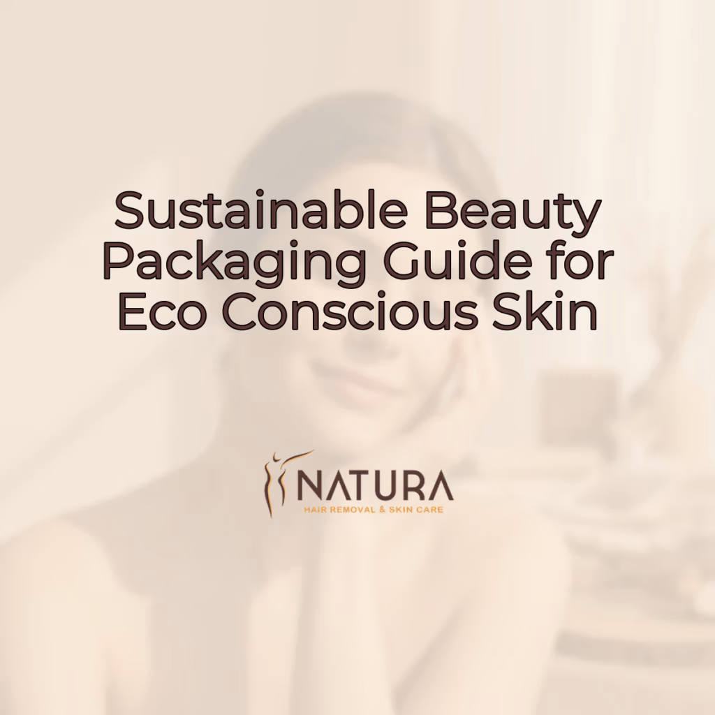A square, soft, warm, and natural background for a skincare promotion. It features a tasteful woman with glowing skin, relaxed pose, and a genuine smile. The background is slightly blurred, embodying a luxurious and spa-like mood.