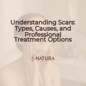 A serene, spa-like cream, beige, and soft brown palette with warm natural light.