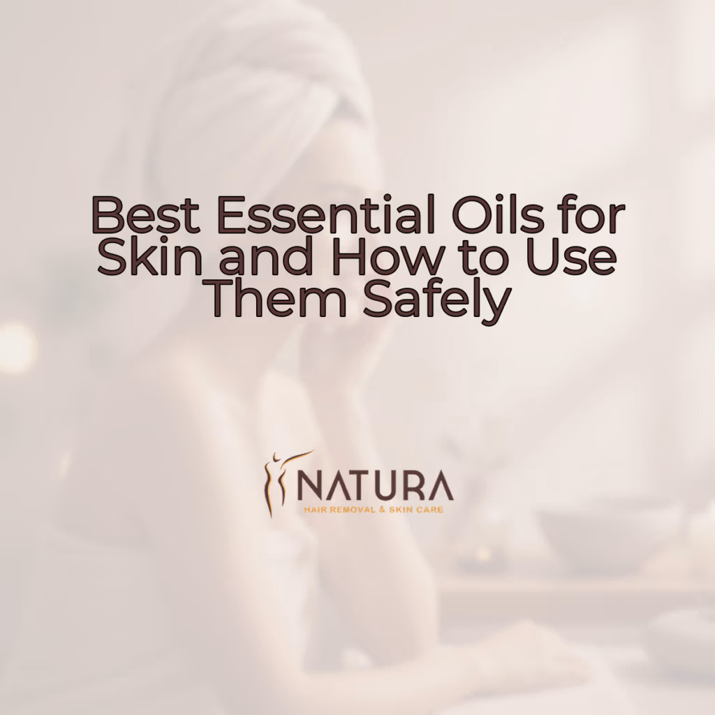 A woman with glowing skin in a spa setting, with a warm beige and brown palette, representing a natural and trustworthy brand.