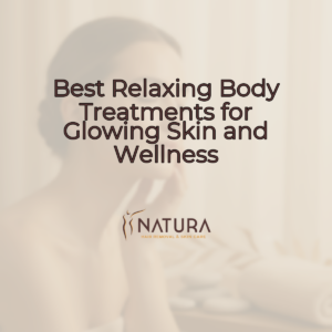 Relaxing spa treatment with a woman's glowing skin, soft lighting, and natural tones.