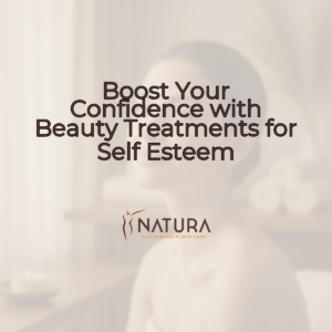 A professional skincare promotion in warm, soft tones. A woman with a dewy complexion smiles confidently, her skin glowing.