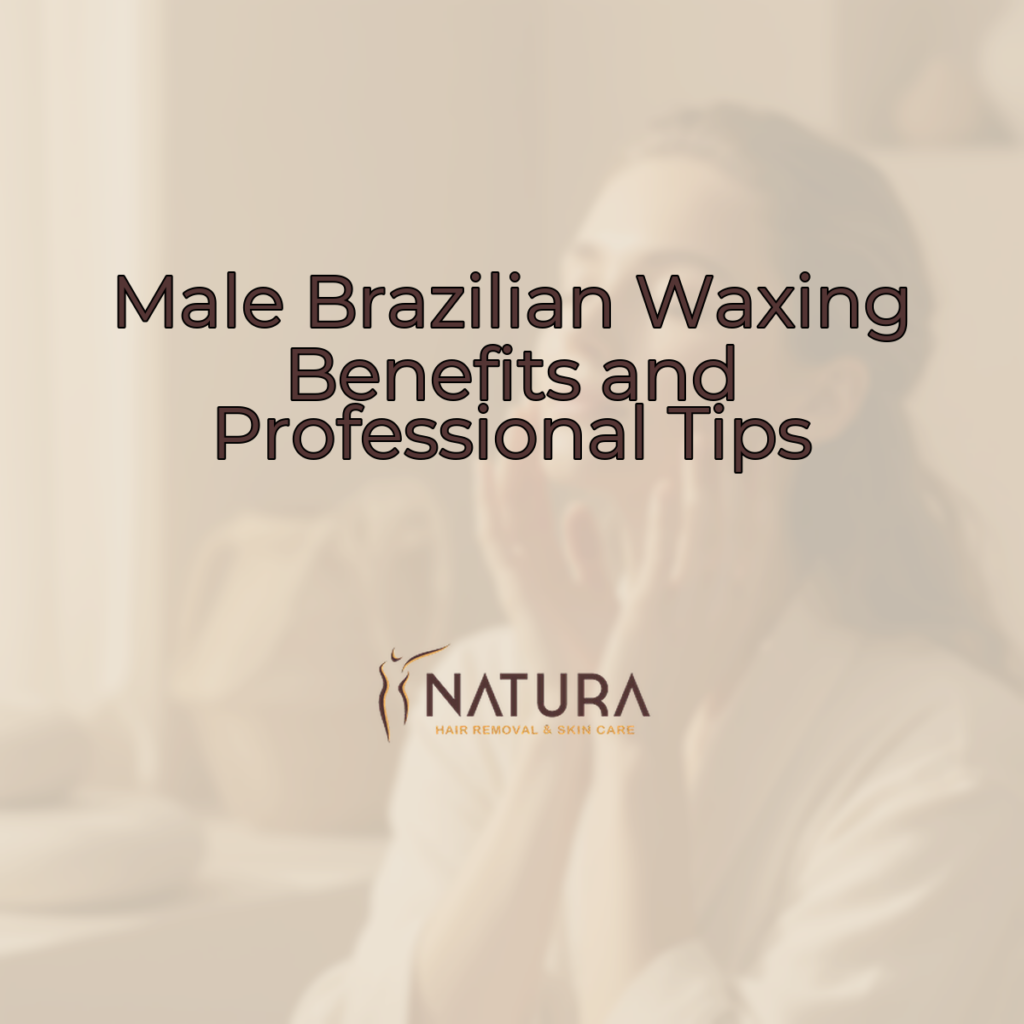 A woman with glowing skin in a relaxed spa pose, genuinely smiling and touching her face. The background is softly blurred with warm, natural tones.