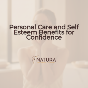 Skincare promotional background in warm beige/cream/soft brown, with a female model (woman, towel wrap, spa setting) looking confident and glowing.