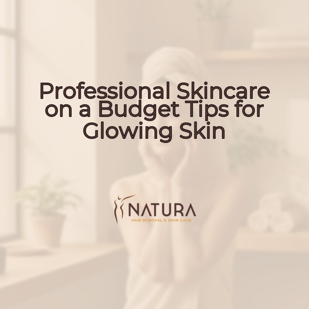 Soft, warm, natural tones, evoking a premium spa experience with a focus on healthy, glowing skin.