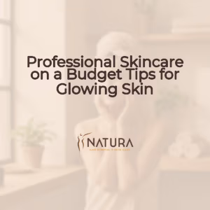 Soft, warm, natural tones, evoking a premium spa experience with a focus on healthy, glowing skin.