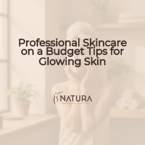 Soft, warm, natural tones, evoking a premium spa experience with a focus on healthy, glowing skin.