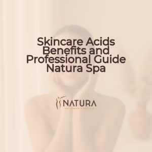 A soft, warm, natural background of a woman with glowing skin, ideal for a skincare brand. Textured with warm beige and brown tones.