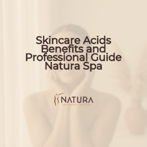 A soft, warm, natural background of a woman with glowing skin, ideal for a skincare brand. Textured with warm beige and brown tones.