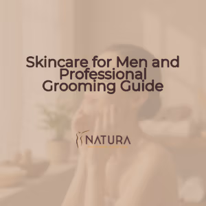 A serene, natural skincare aesthetic with warm beige and soft brown tones, evoking a luxurious and tranquil spa experience.