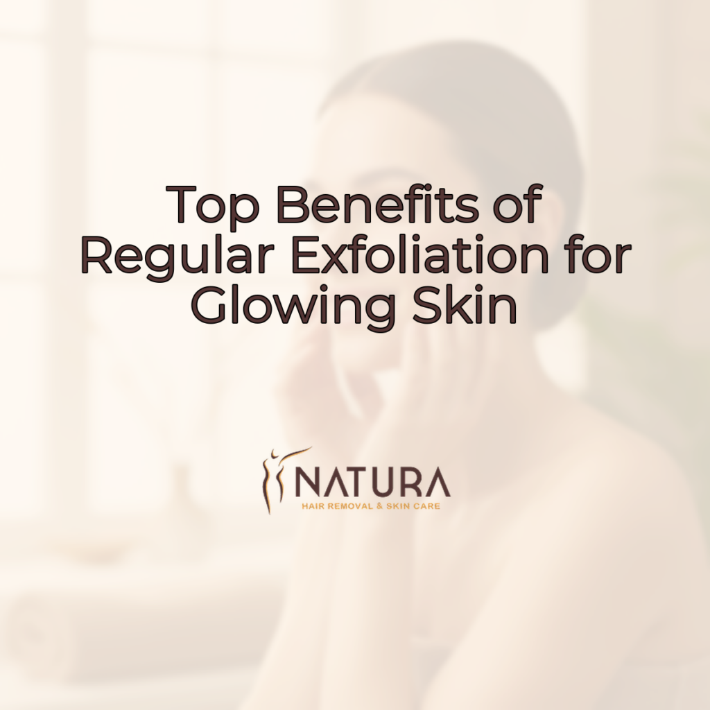 A woman with radiant skin in a relaxed spa pose, showcasing the benefits of exfoliation.