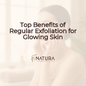 A woman with radiant skin in a relaxed spa pose, showcasing the benefits of exfoliation.