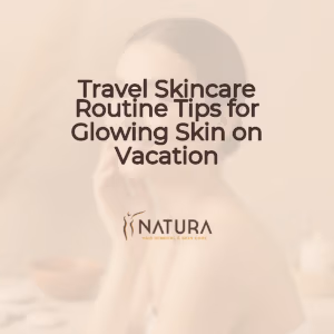 Soft, natural skincare promotion in warm beige and cream tones.