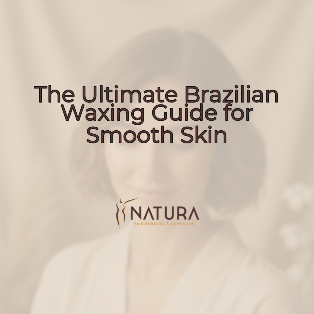 A woman with glowing skin, soft brown hair, and a confident smile, wearing a minimalist outfit, is relaxing in a spa-like setting. The background is blurred, with warm beige and soft brown tones, evoking a sense of luxury and trust. A textual overlay displays a title in a modern sans-serif font.