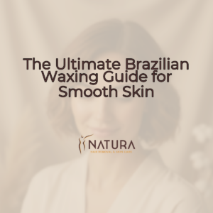 A woman with glowing skin, soft brown hair, and a confident smile, wearing a minimalist outfit, is relaxing in a spa-like setting. The background is blurred, with warm beige and soft brown tones, evoking a sense of luxury and trust. A textual overlay displays a title in a modern sans-serif font.