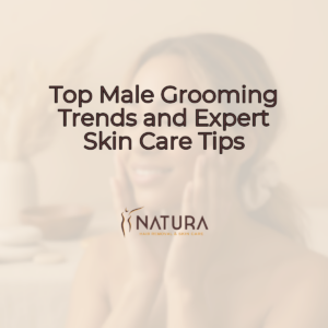 Soft, natural skincare promotion background with a confident female model, warm tones, and blurred elements.