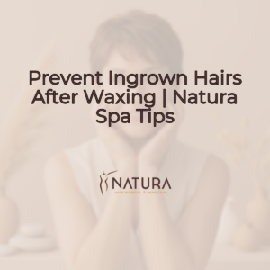 Warm, natural skincare aesthetic with a woman's serene expression, emphasizing glowing skin. Beige, cream, and soft brown tones.